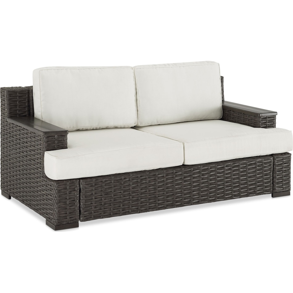 oceanside dark brown outdoor loveseat set   