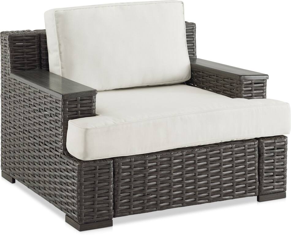 Oceanside Outdoor Loveseat, 2 Armchairs, and Ottoman Set Brown