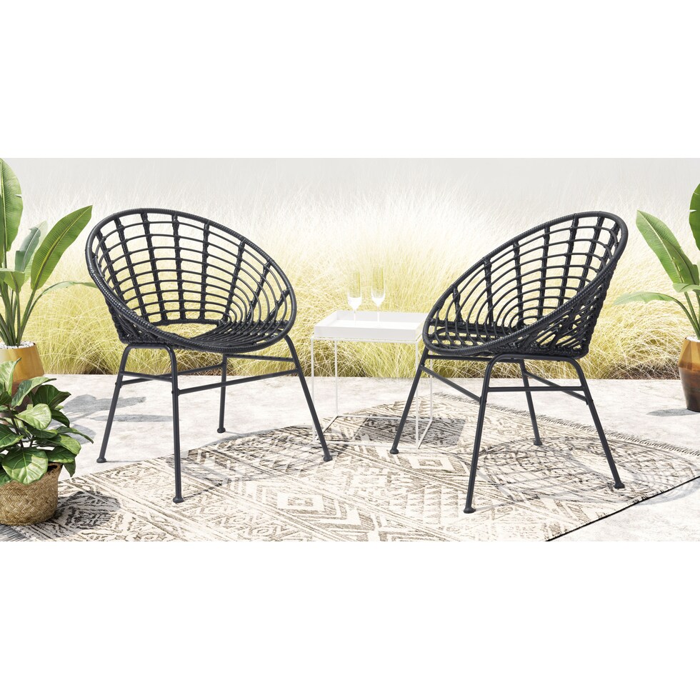 oceanview black outdoor chair   