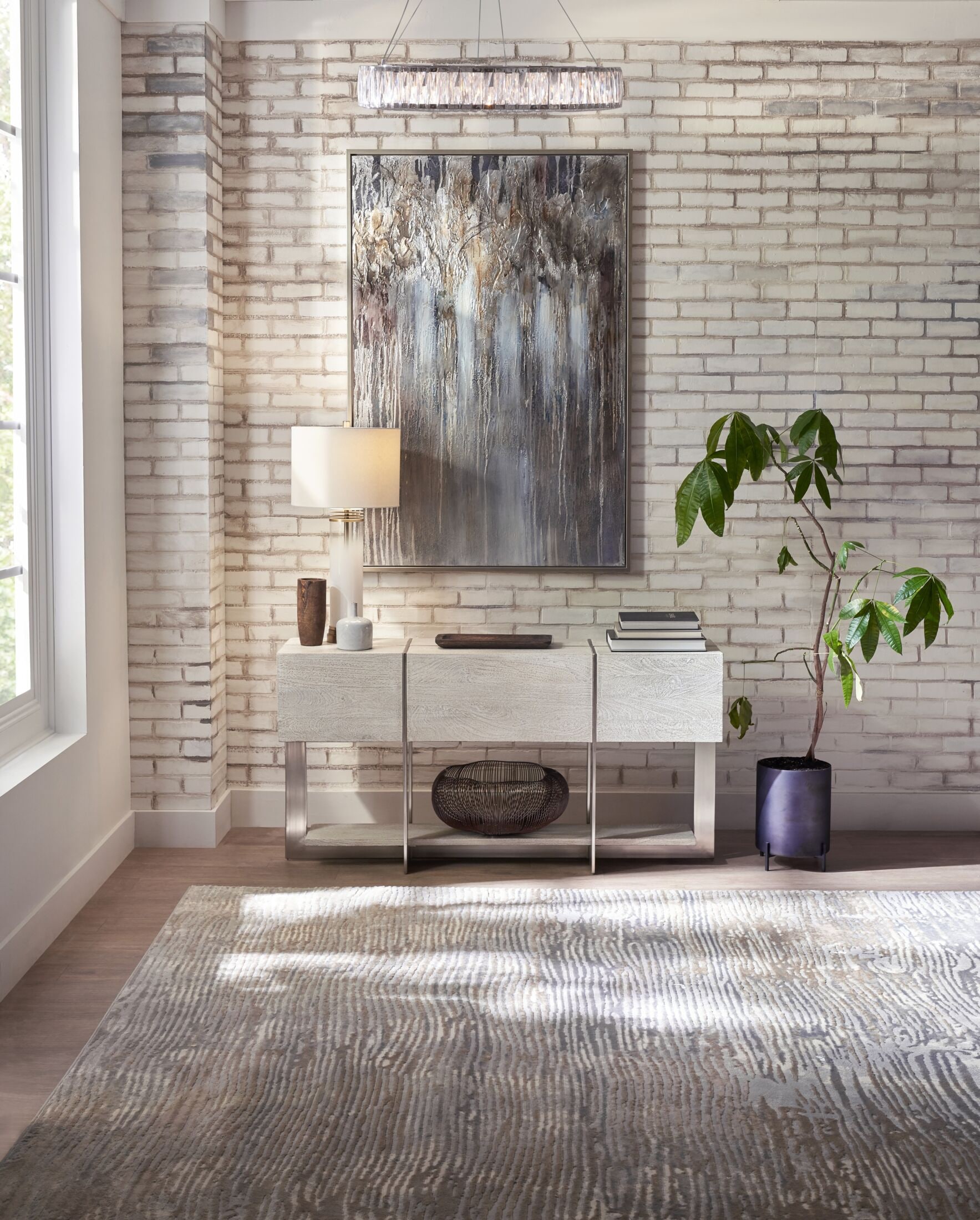 INAVANCE ONES TABLE　(オーク) Odessa Console Table | Value City Furniture