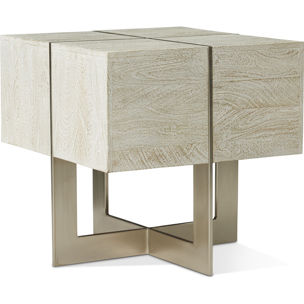 odessa white end table   