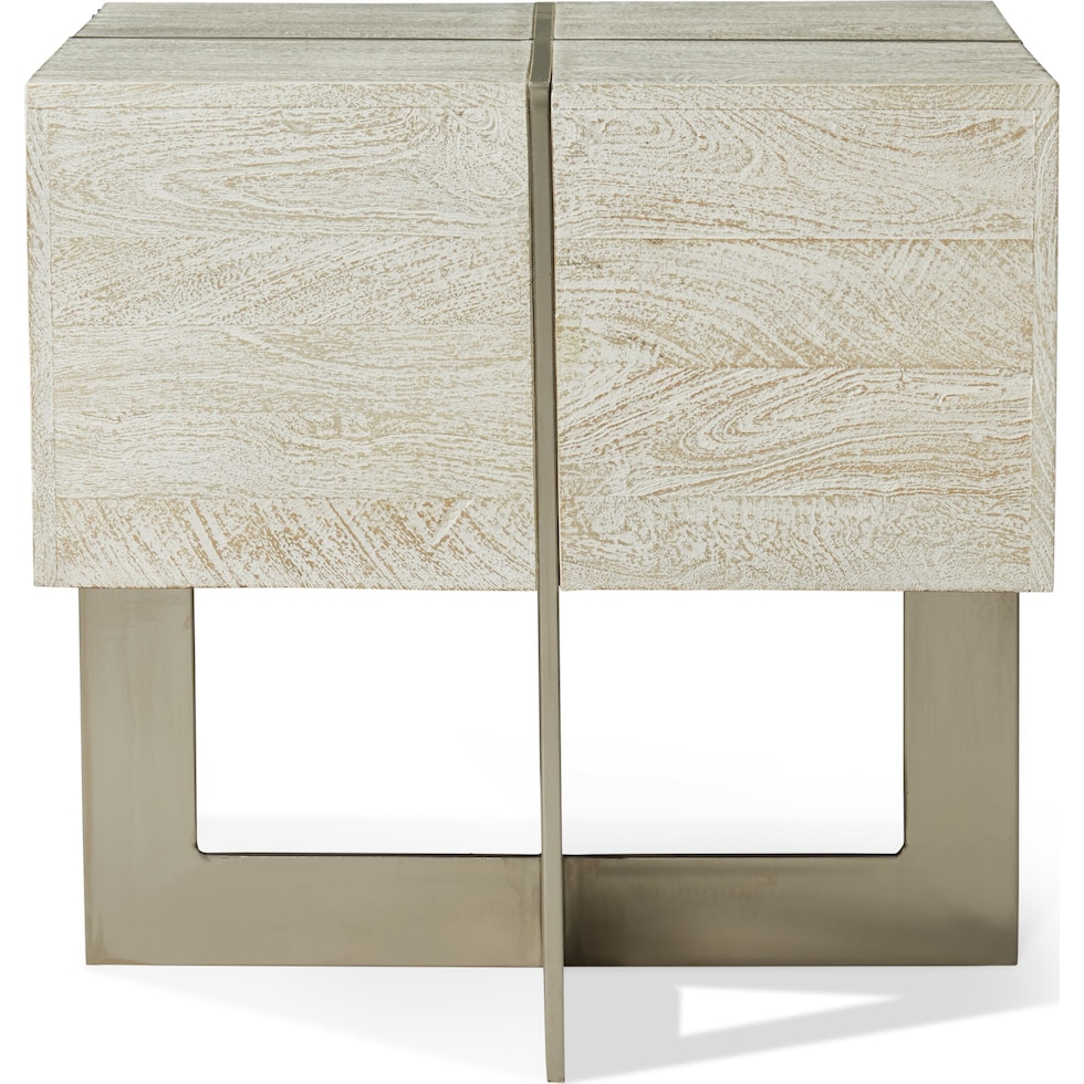 odessa white end table   