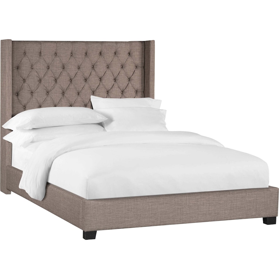 odette light brown full bed   