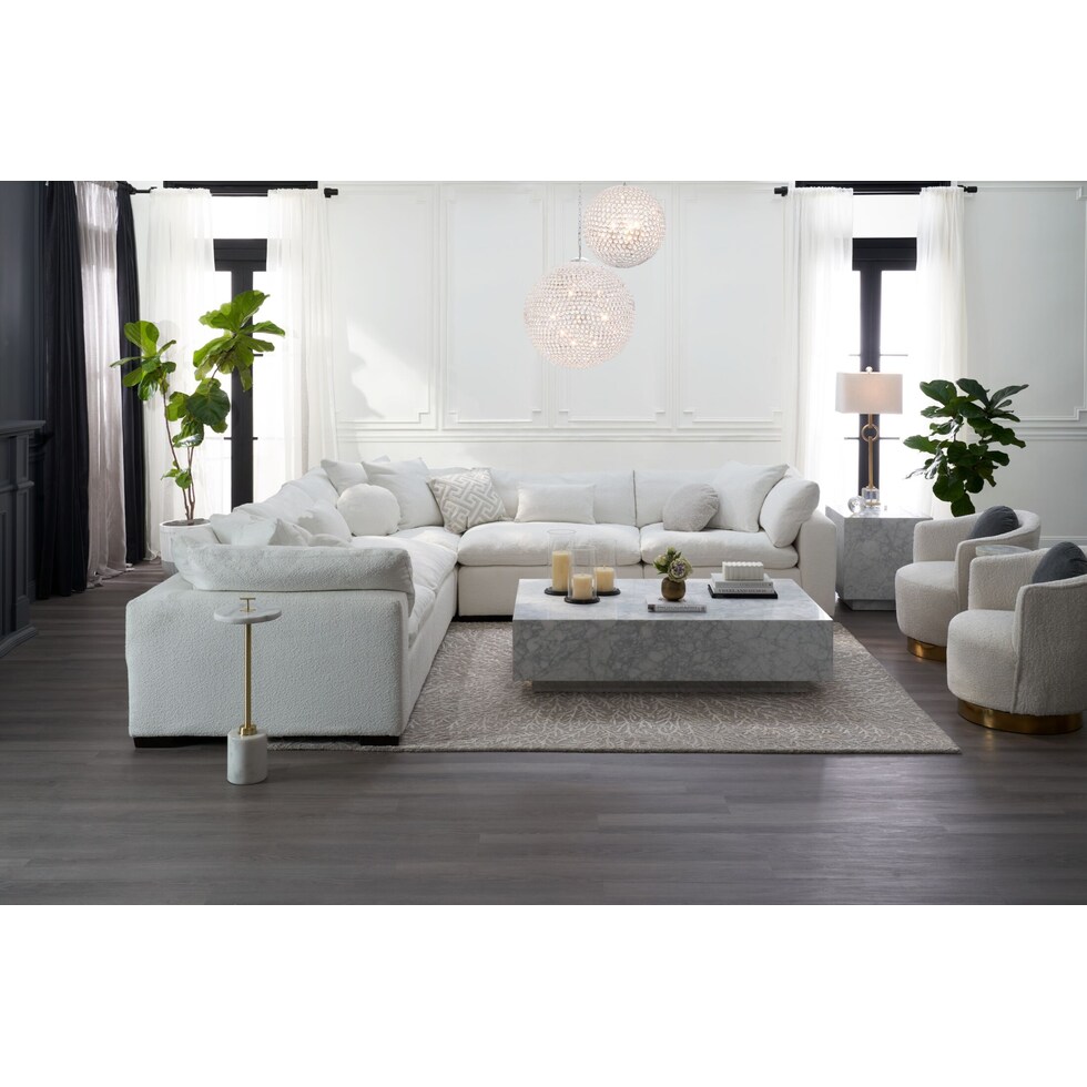 odette white accent table   