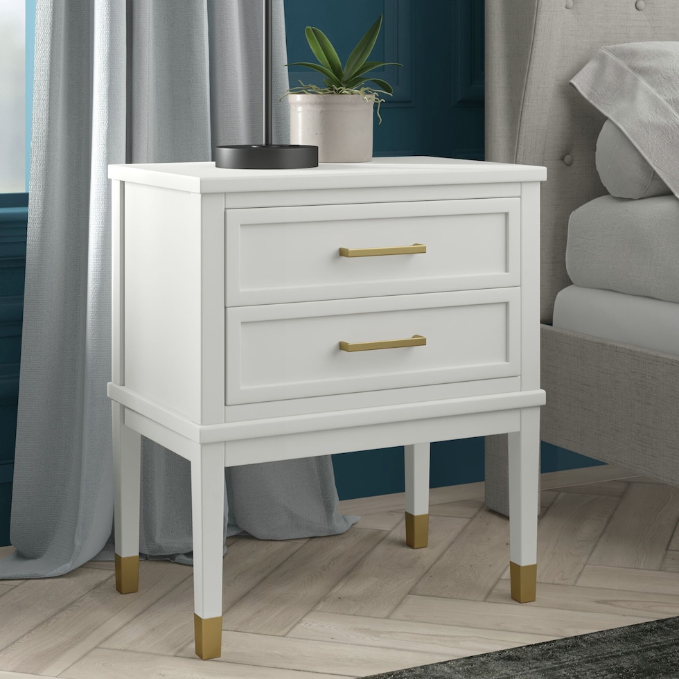 ohara white side table   