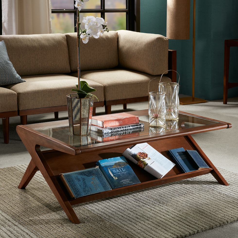 ojai light brown coffee table   