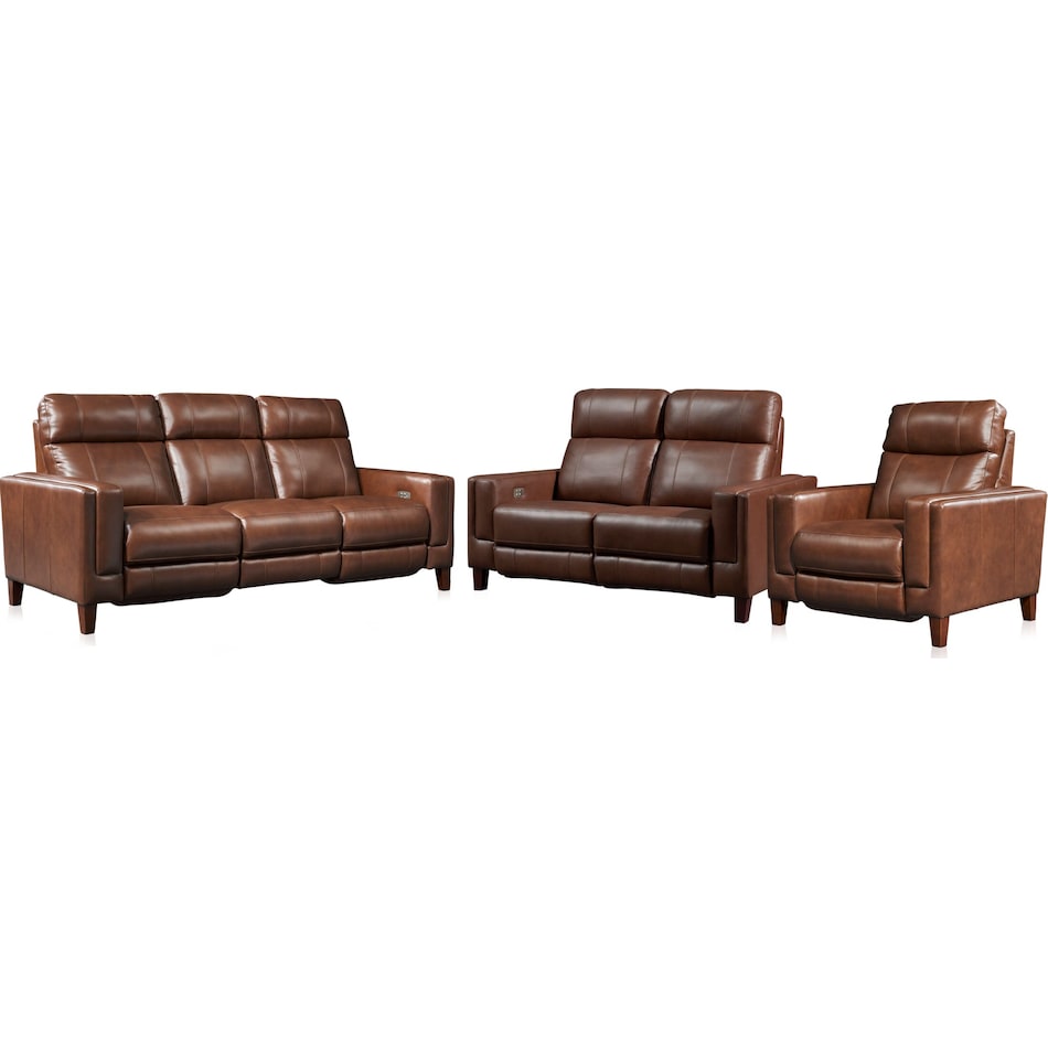 oliver dark brown  pc power reclining living room   