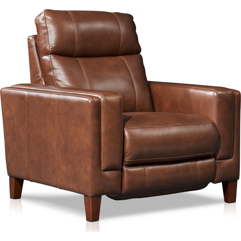 oliver dark brown power recliner   