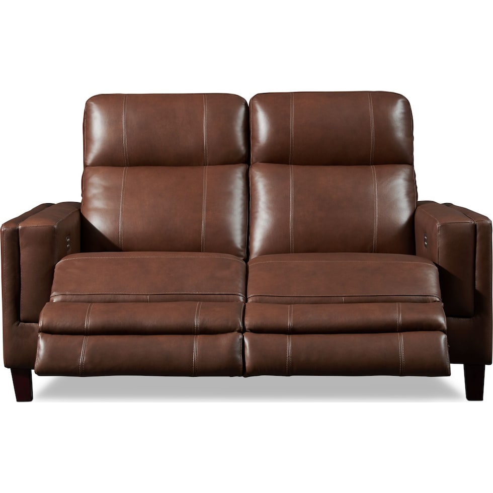 oliver dark brown power reclining loveseat   