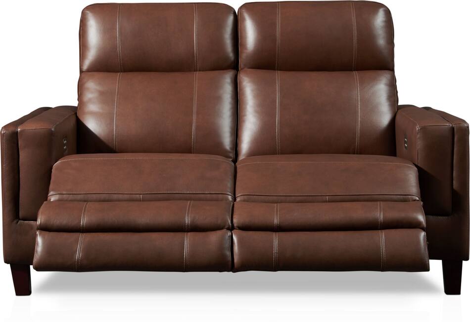 Oliver DualPower Reclining Loveseat Brown Value City Furniture