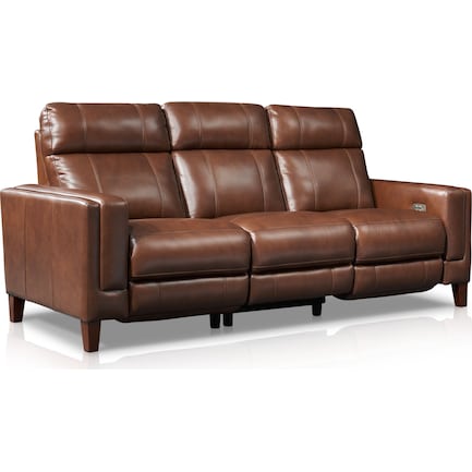 Undefined Value City Furniture, Light Brown Leather Recliner Couch