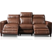 oliver dark brown power reclining sofa   