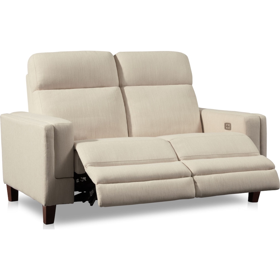 oliver white power reclining loveseat   