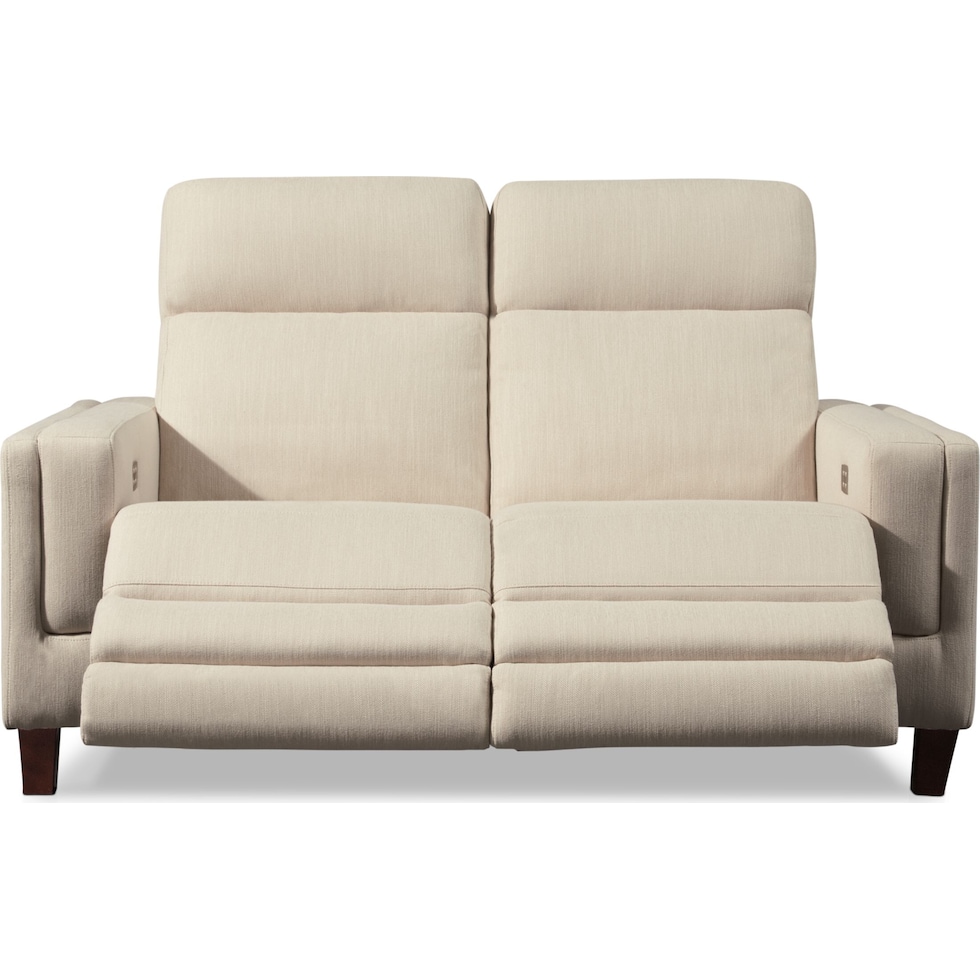 oliver white power reclining loveseat   