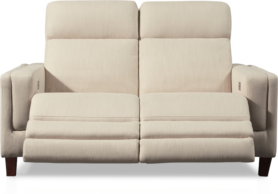 Oliver DualPower Reclining Loveseat Ivory Value City Furniture