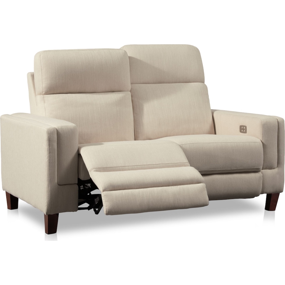 oliver white power reclining loveseat   