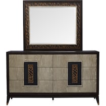 olivia bedroom black dresser & mirror   