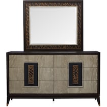 olivia bedroom black dresser & mirror   