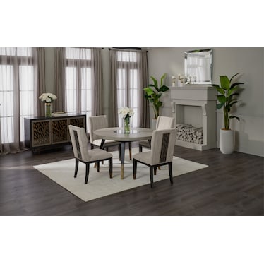 Olivia Round Dining Table and 4 Chairs