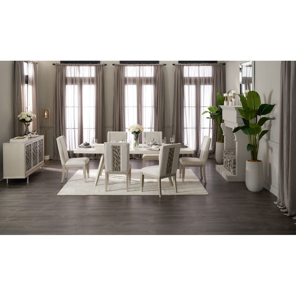 olivia dining room white  pc dining room   