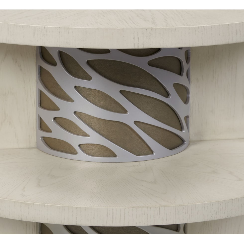 olivia white chairside table   