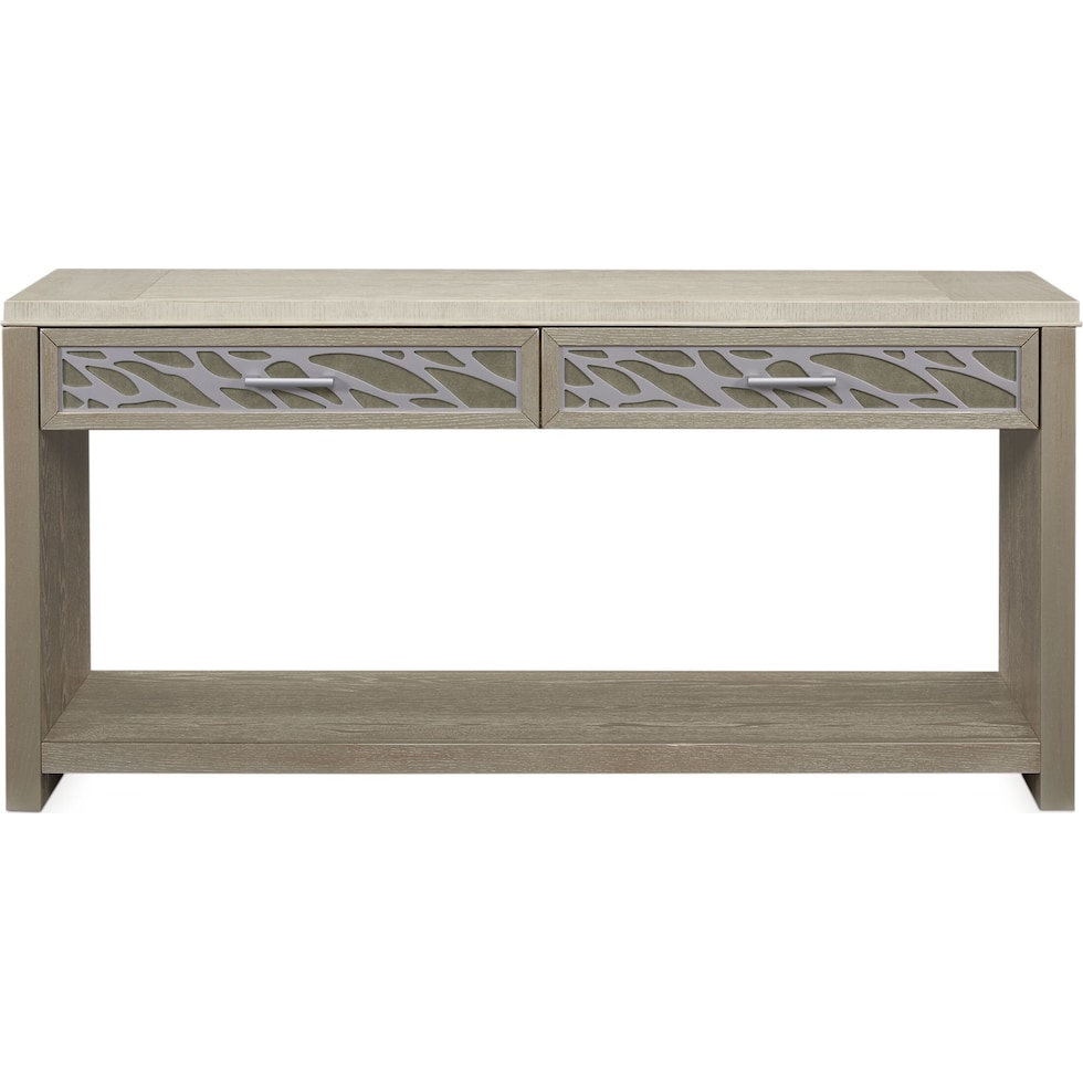 olivia white sofa table   