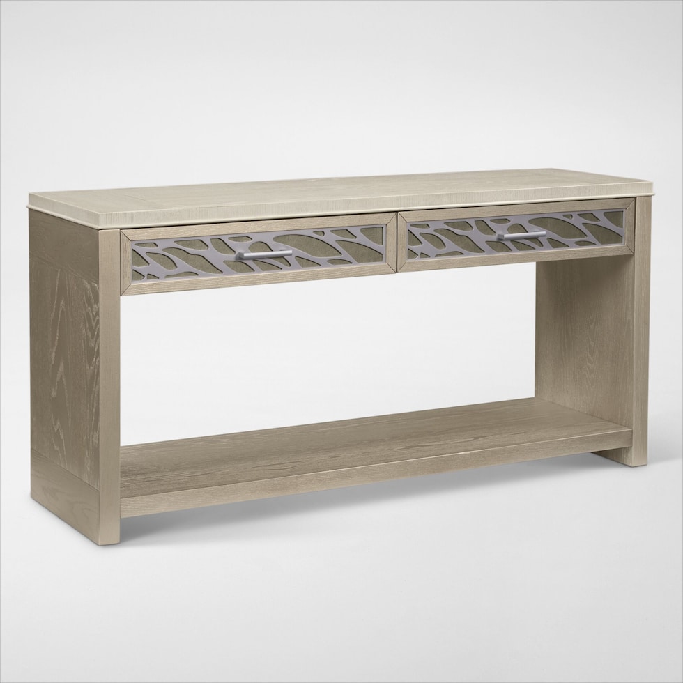 olivia white sofa table   