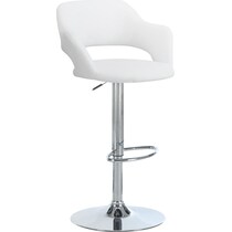 ollie white faux leather chrome bar stool   
