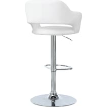 ollie white faux leather chrome bar stool   