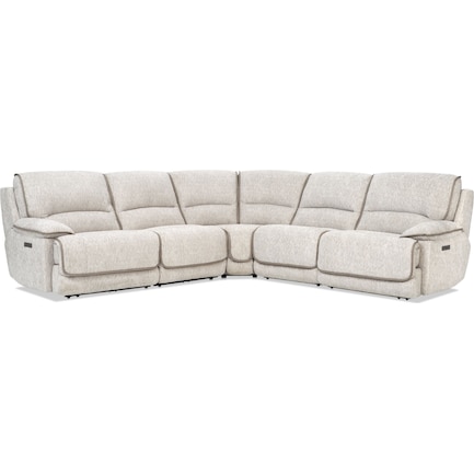 Olsen Dual-Power 5-Piece Reclining Sectional - Dove