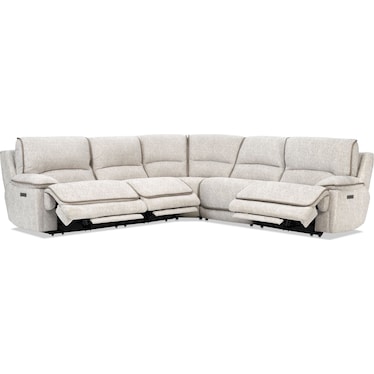 Olsen Dual-Power 5-Piece Reclining Sectional - Dove