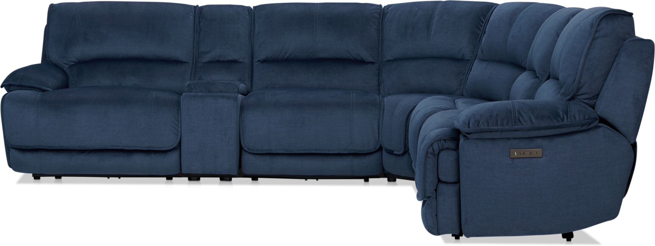 Olsen Dual Power Reclining Sectional Value City Furniture   Olsen Indigo 6 Pc Power Reclining Sectional 2968894 1830789 