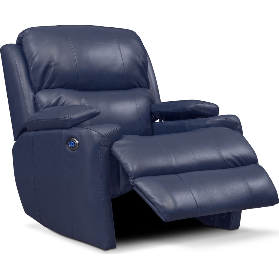 Omega Triple-Power Leather Recliner | Value City Furniture