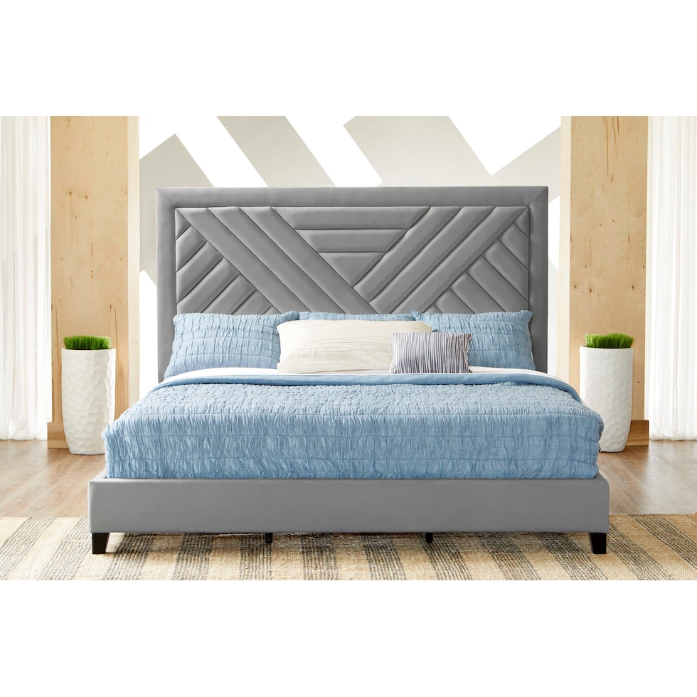 omni blue king bed   