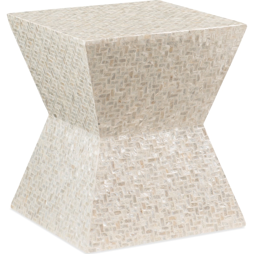 opal white end table   