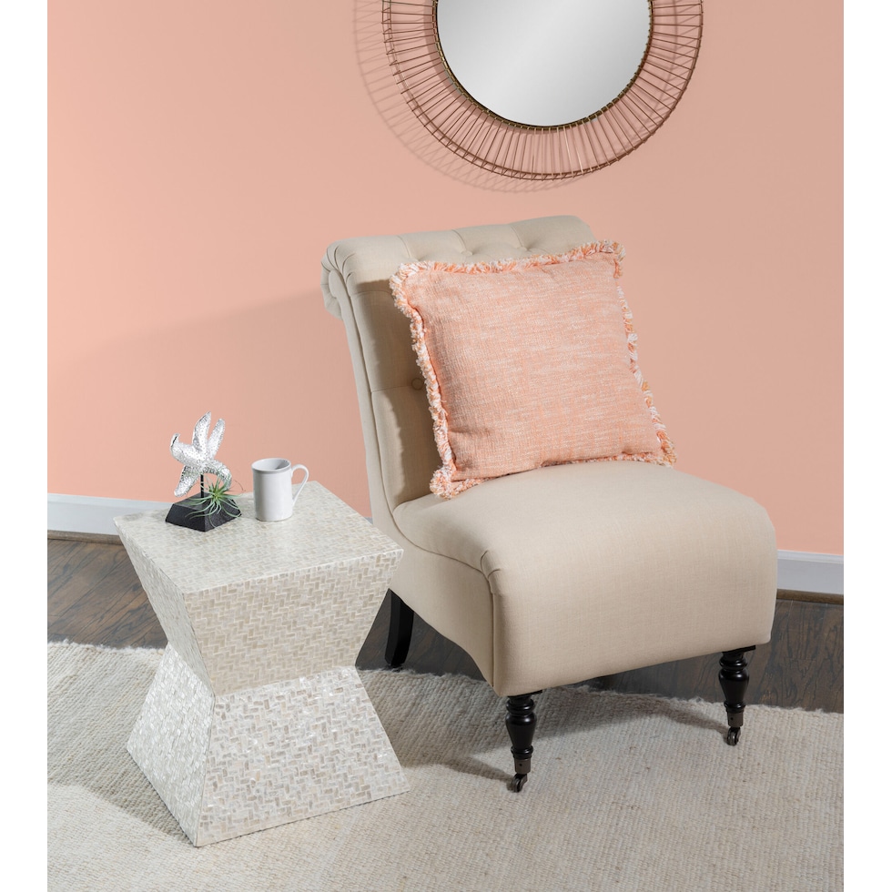 opal white end table   
