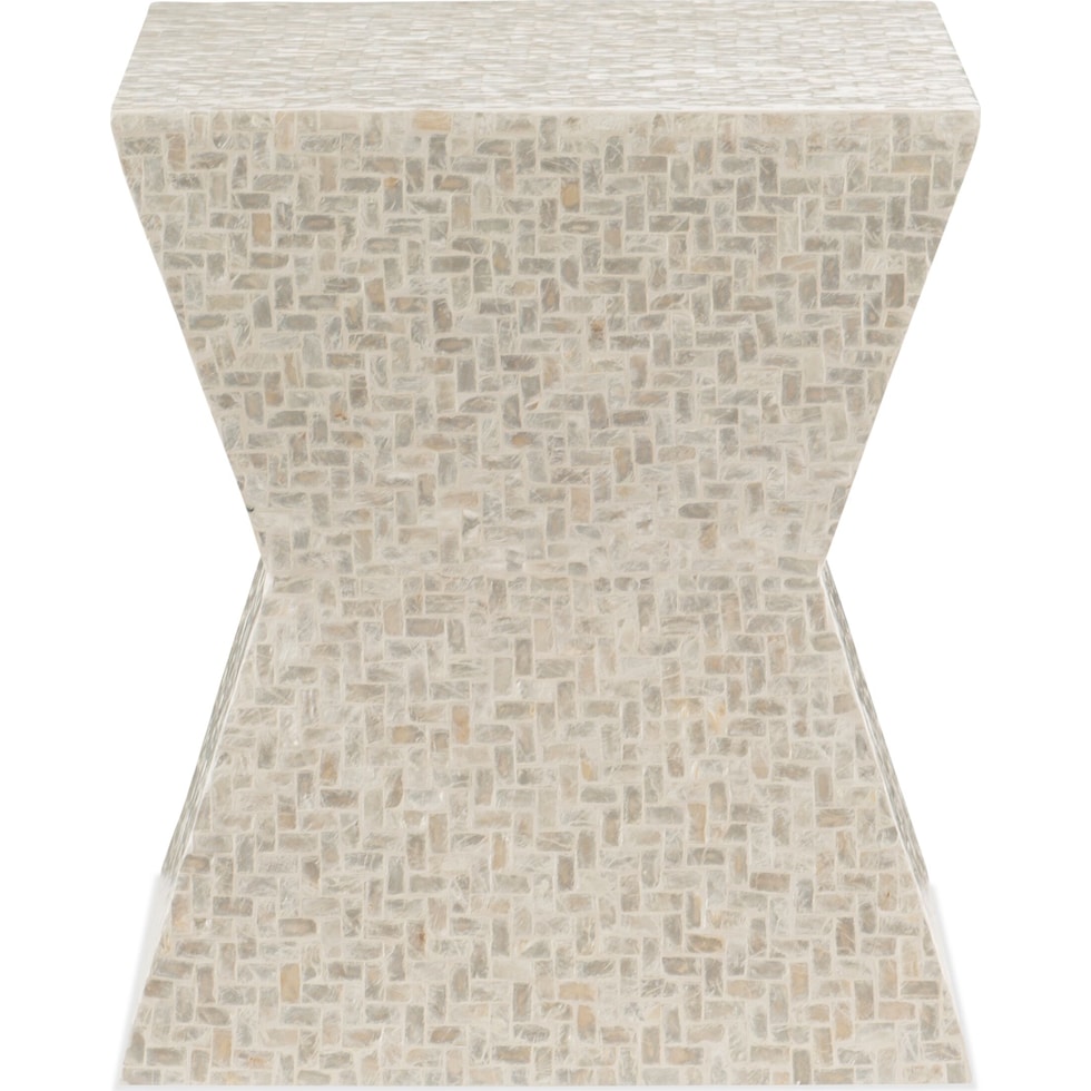 opal white end table   