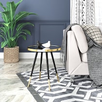 opaque gold black side table   