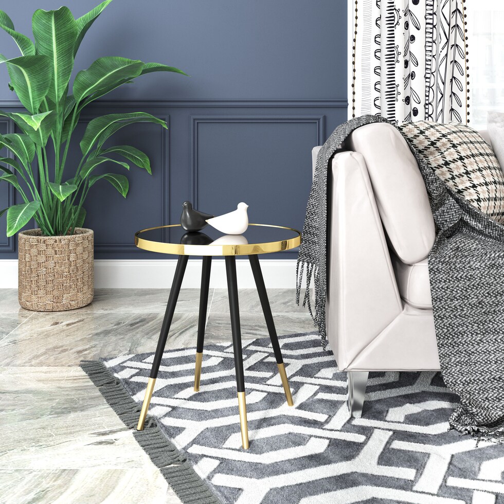 opaque gold black side table   