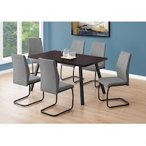 oren dark brown black dining table   