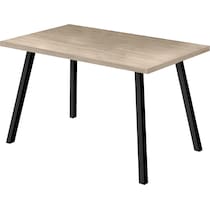 oren light brown black dining table   
