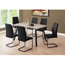 oren light brown black dining table   