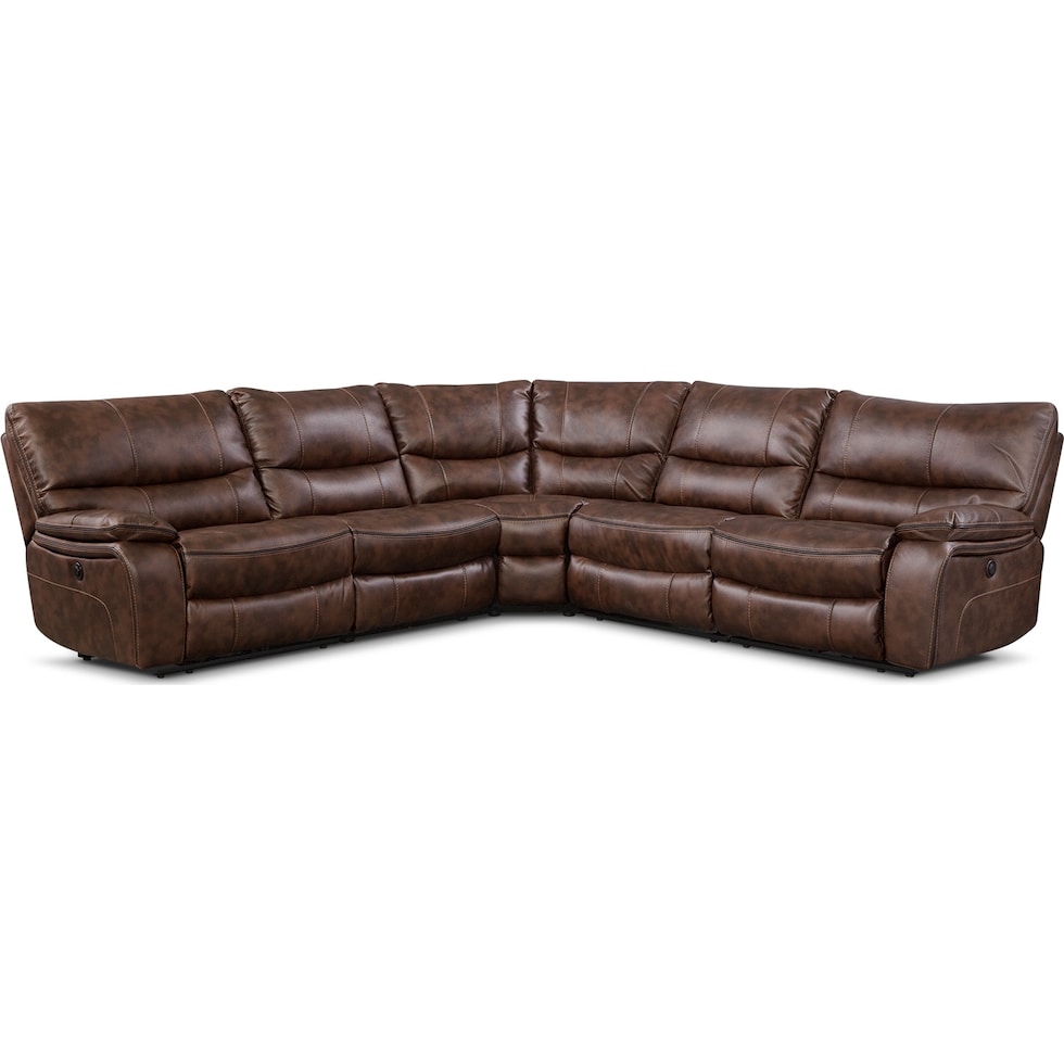 orlando ii brown  pc power reclining sectional   