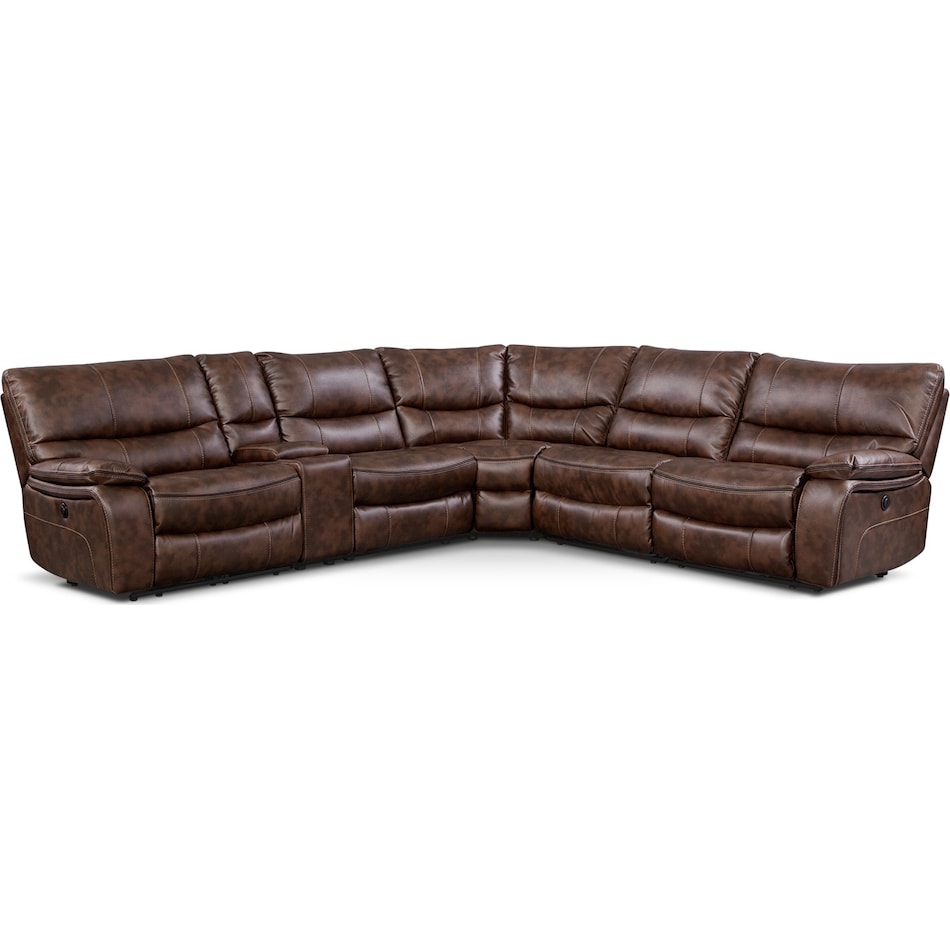 orlando ii brown power reclining sectional   