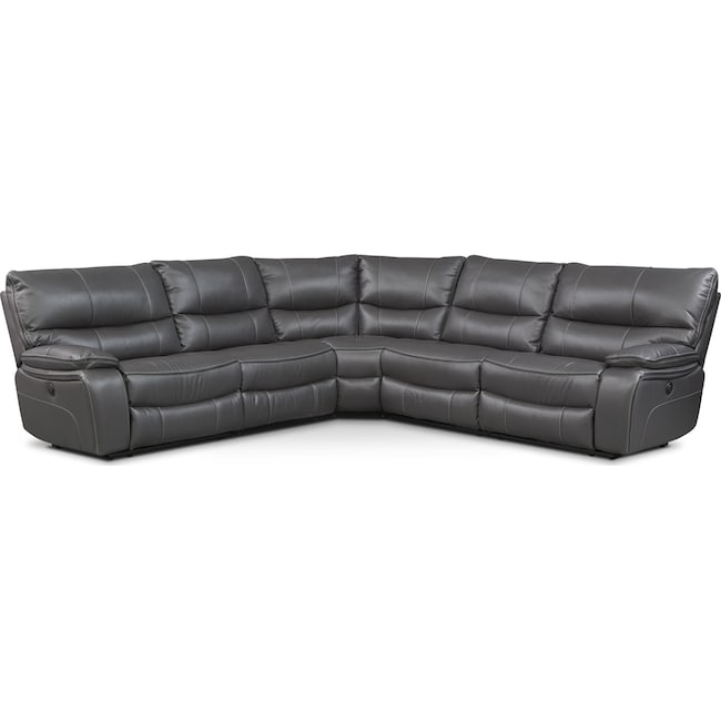 Living Room Furniture - Orlando 5-Piece Power Reclining Sectional with 3 Reclining Seats
