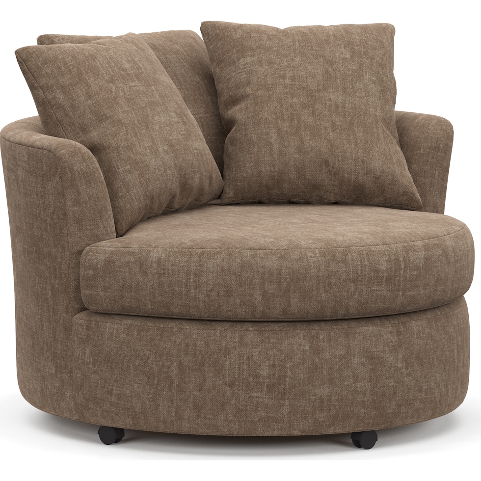 orren dark brown swivel chair   