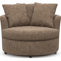 orren dark brown swivel chair   