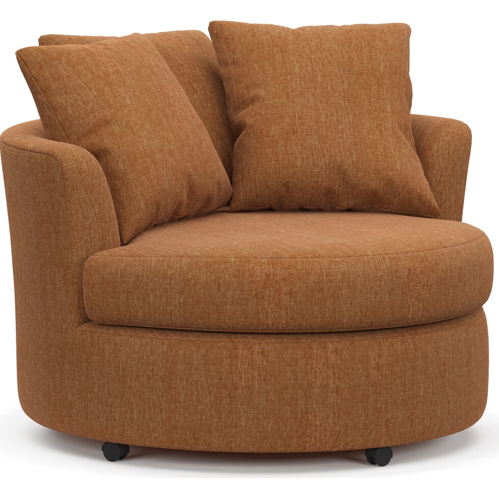 orren orange swivel chair   