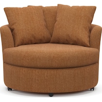 orren orange swivel chair   