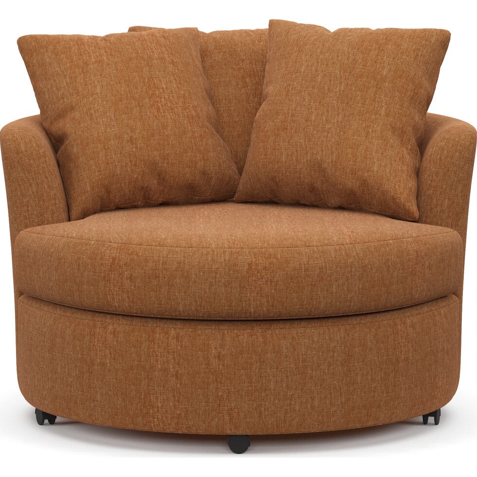 orren orange swivel chair   